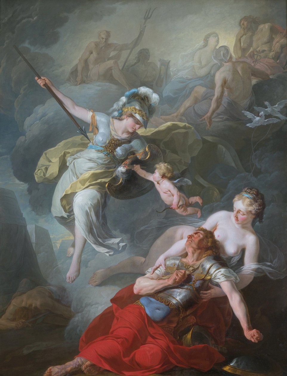 Bataille de Minerve contre Mars, 1771 - Joseph Benoît Suvée