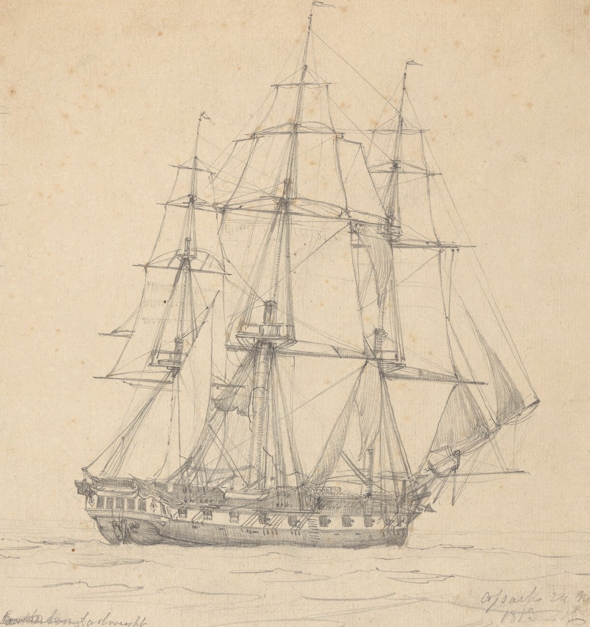 Frégate unique, poupe en avant 1813 - Joseph Cartwright