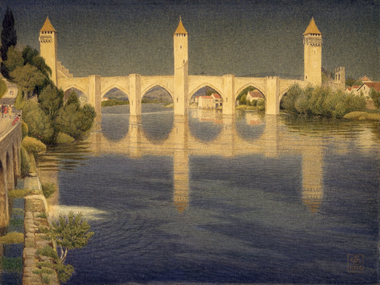 Pont Valentré, Cahors, côté sud - Joseph Edward Southall