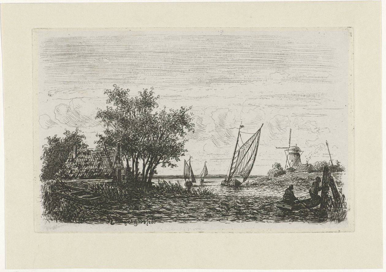 Bateaux sur un lac - Joseph Hartogensis