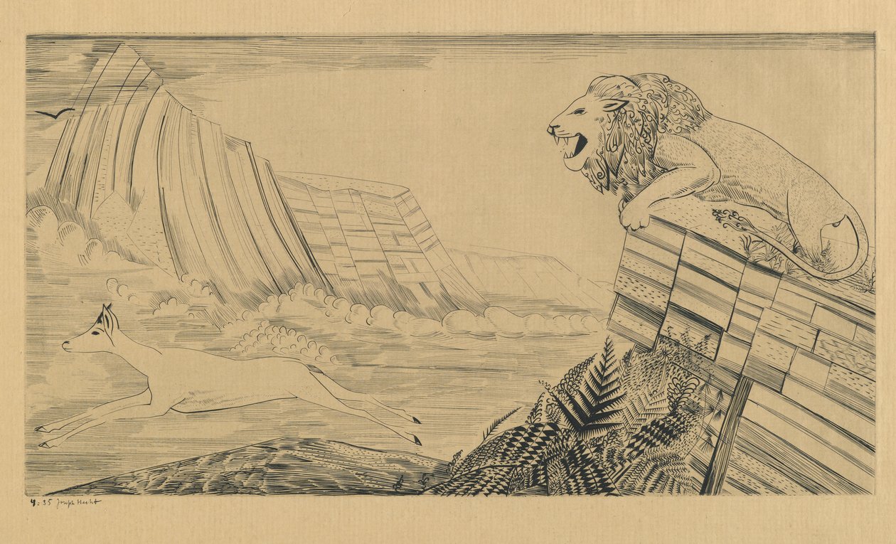 Lion et gazelle - Joseph Hecht