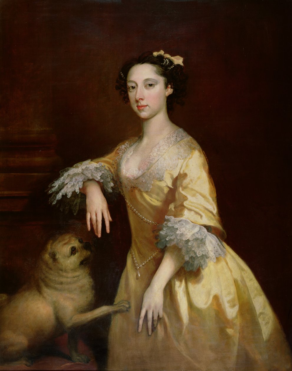 Dame avec un chien carlin - Joseph Highmore