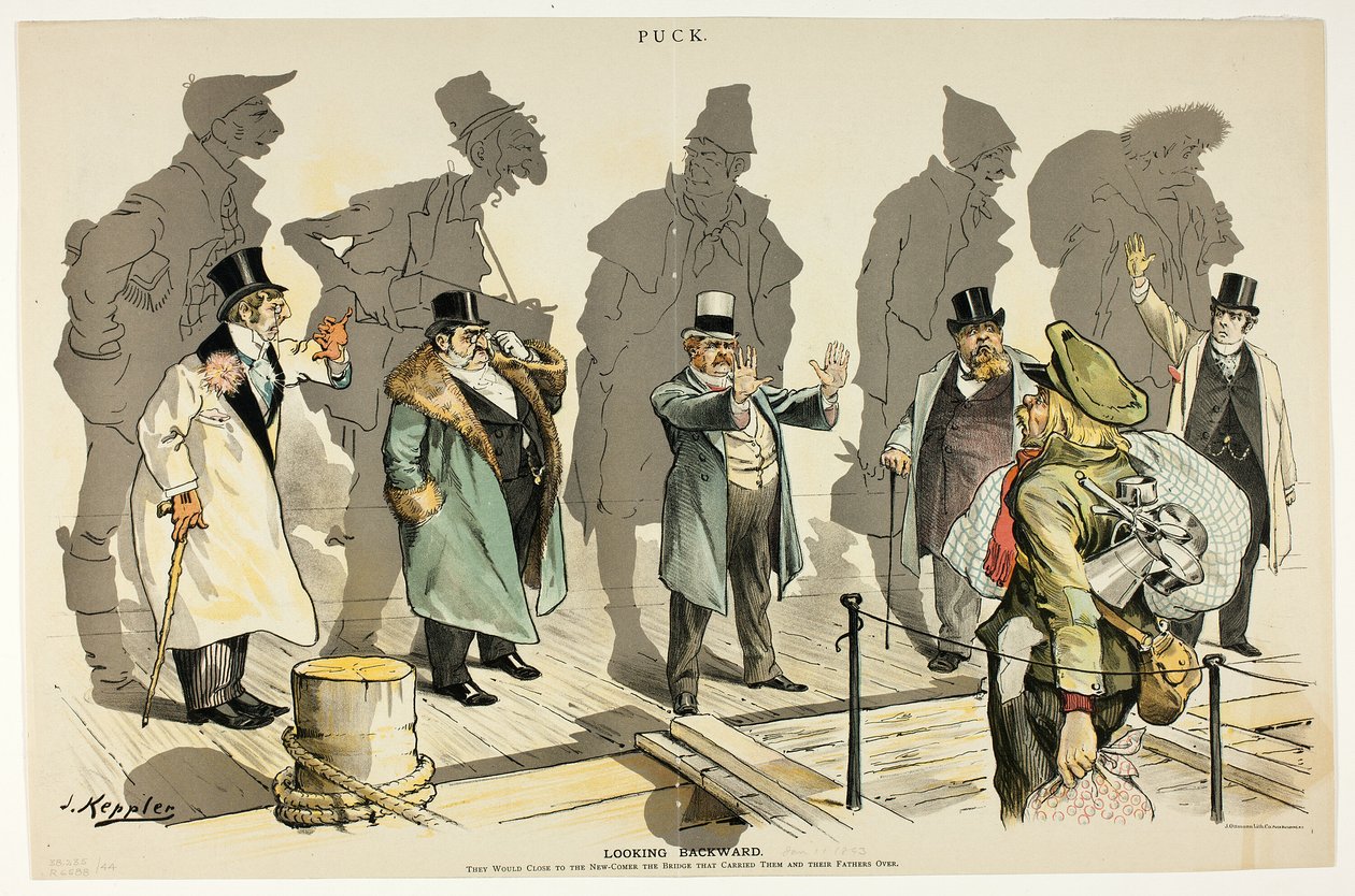Regarder en arrière, de Puck - Joseph Keppler
