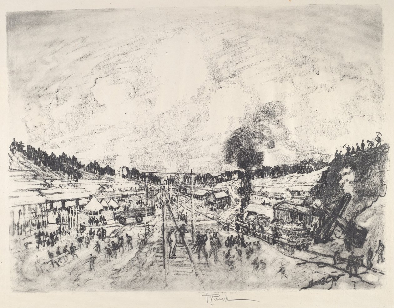 Construction du camp - Joseph Pennell
