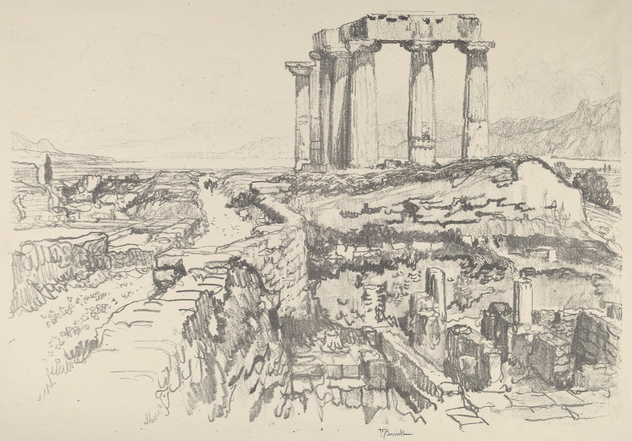 Corinthe, vers le golfe - Joseph Pennell