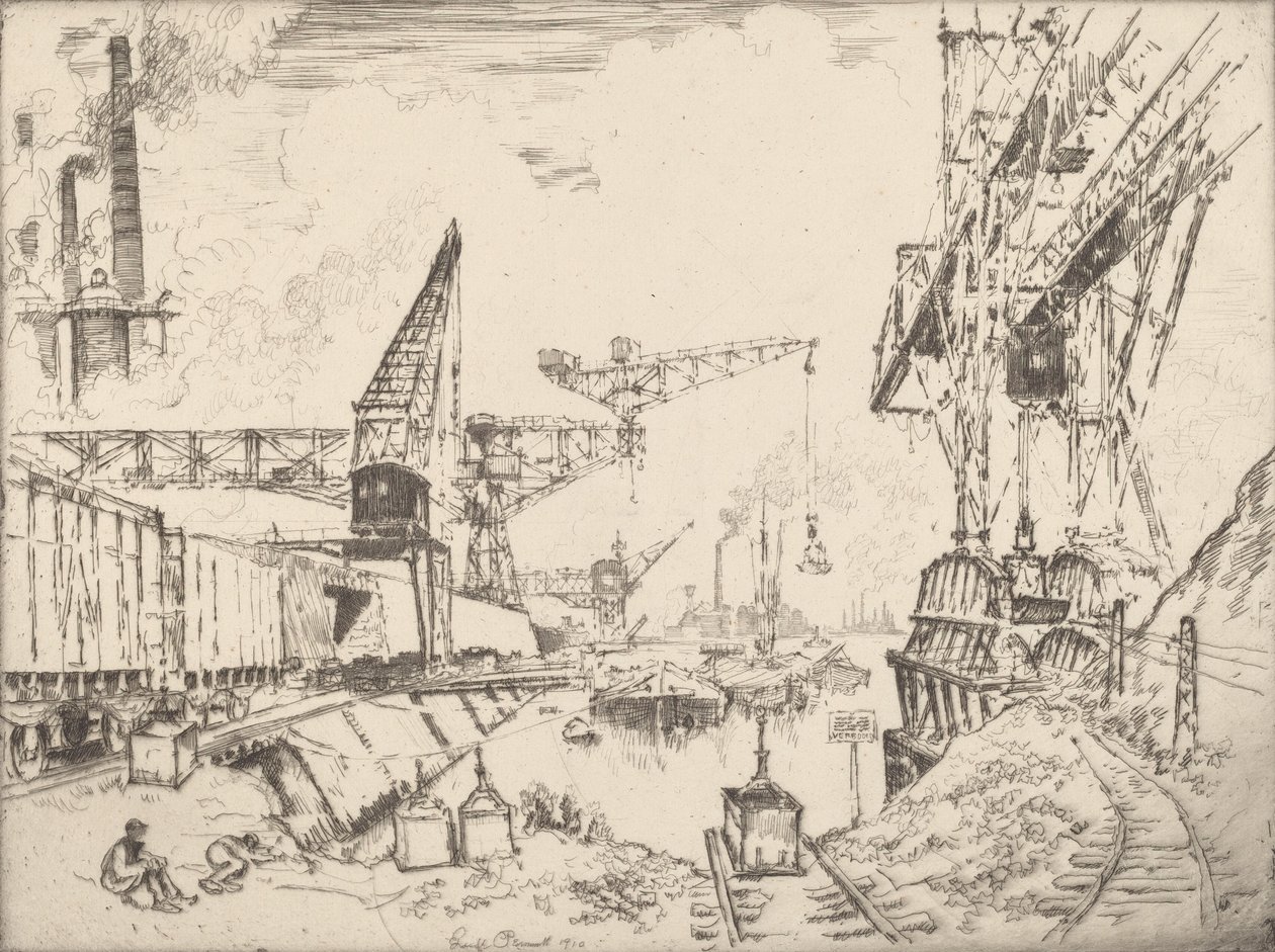 Grues à Duisburg - Joseph Pennell