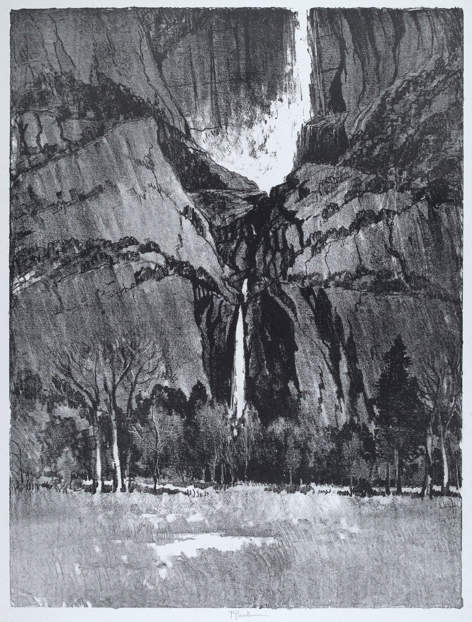 Chutes inférieures, Yosemite, 1912 - Joseph Pennell