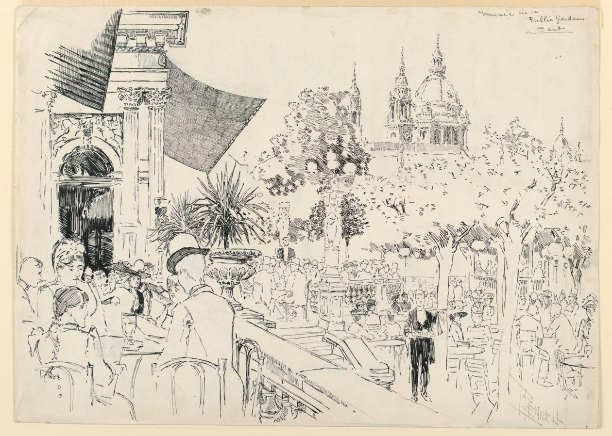 Musique dans un jardin public - Joseph Pennell