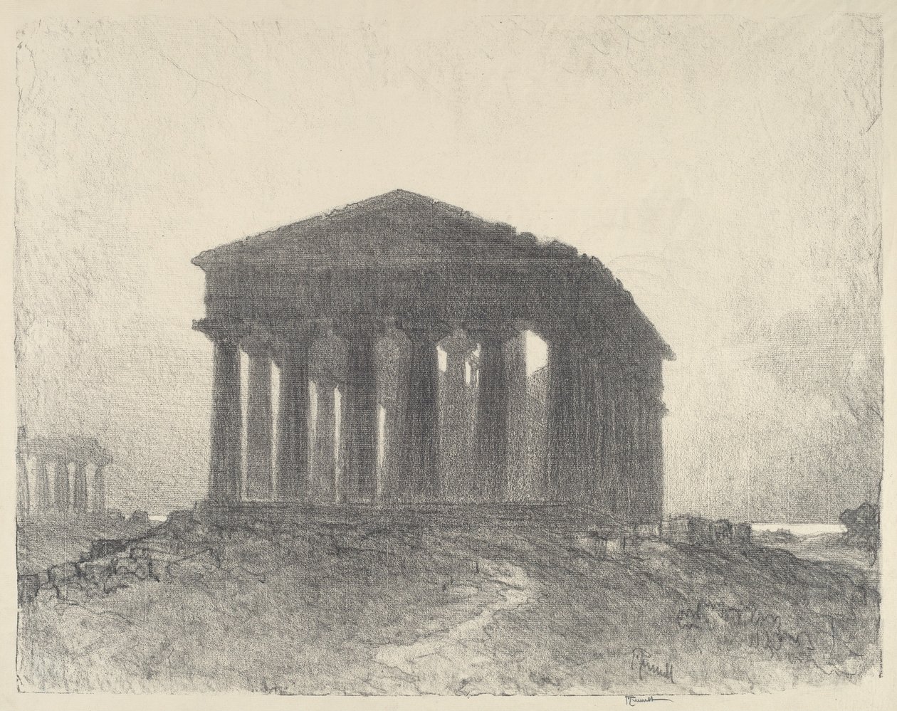 Paestum, soir, 1913 - Joseph Pennell