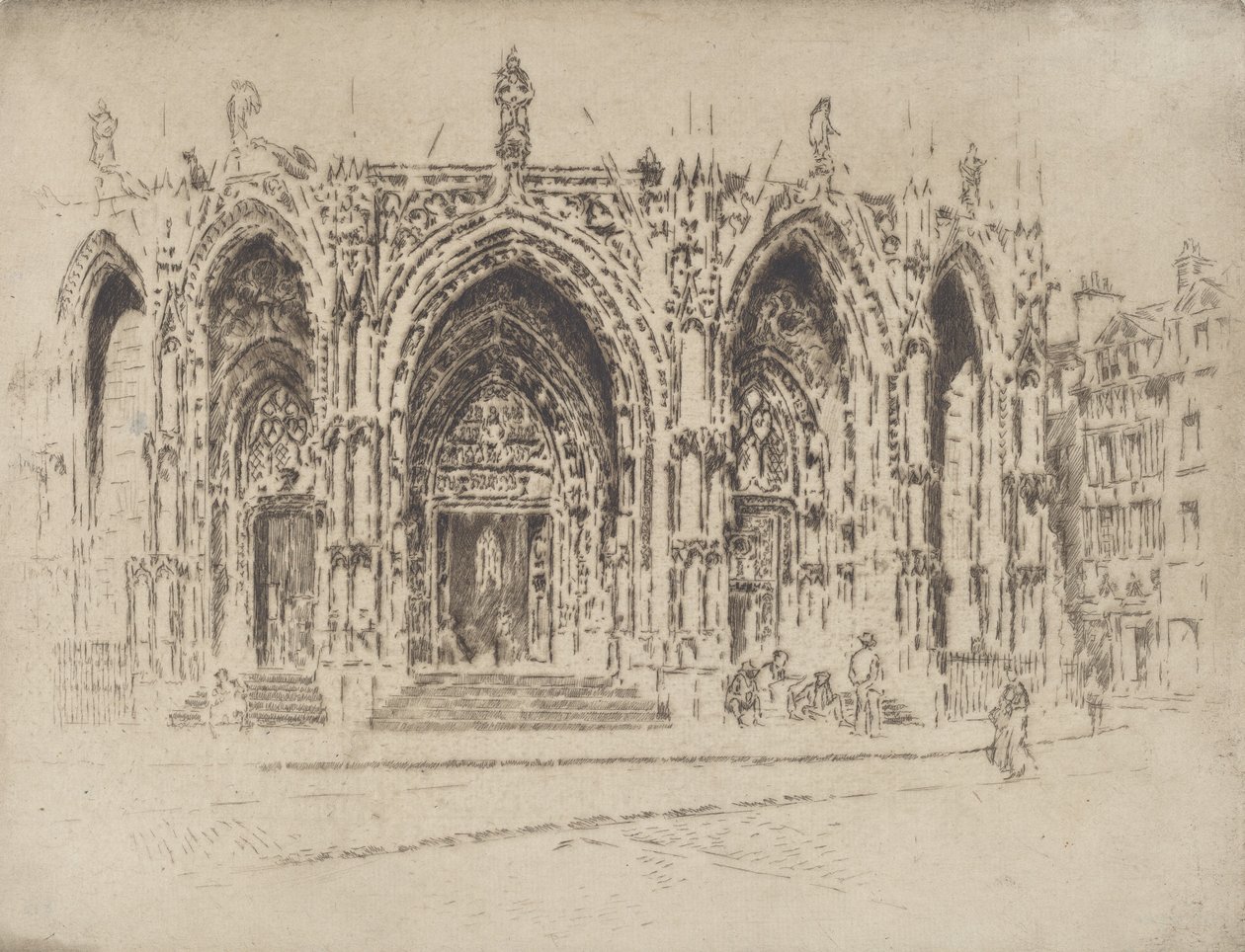 Porche de San Maclou, Rouen, 1907 - Joseph Pennell