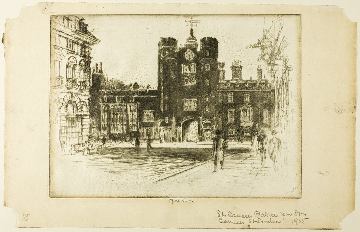 Palais de Saint-Jacques, depuis la rue Saint-Jacques - Joseph Pennell