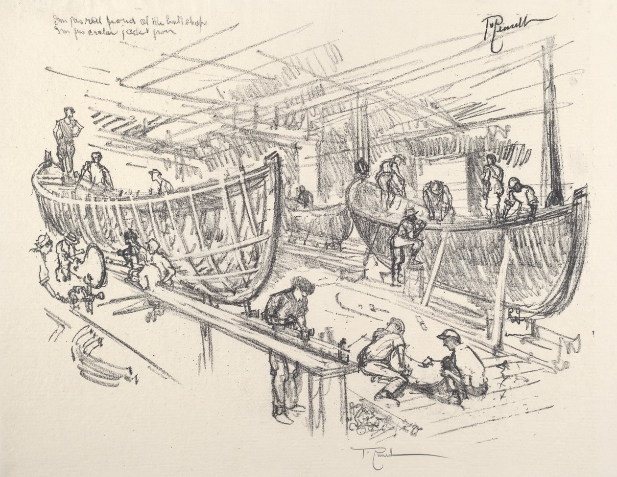 Les constructeurs de bateaux - Joseph Pennell