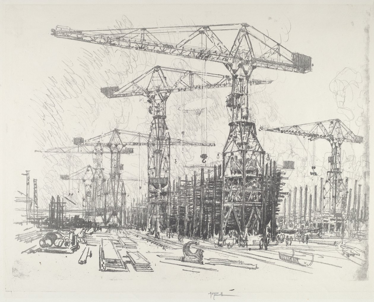 Le vieux chantier naval - Joseph Pennell