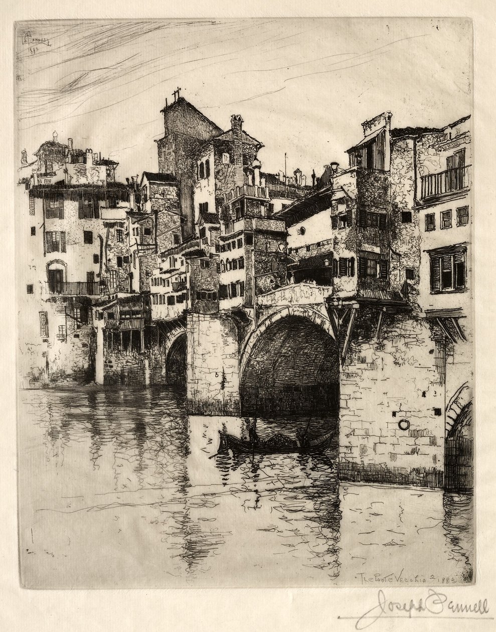Le Ponte Vecchio, 1883 - Joseph Pennell
