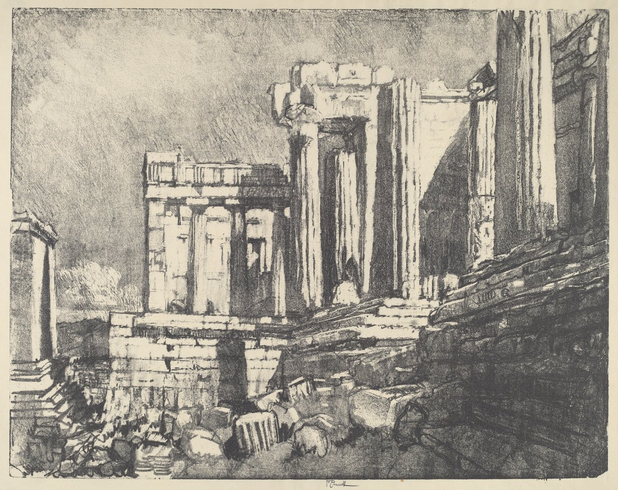 Les Propylées, Athènes, 1913 - Joseph Pennell