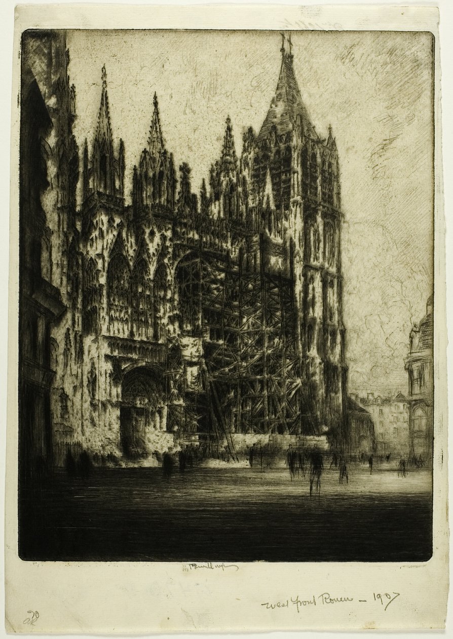 La façade ouest, cathédrale de Rouen - Joseph Pennell