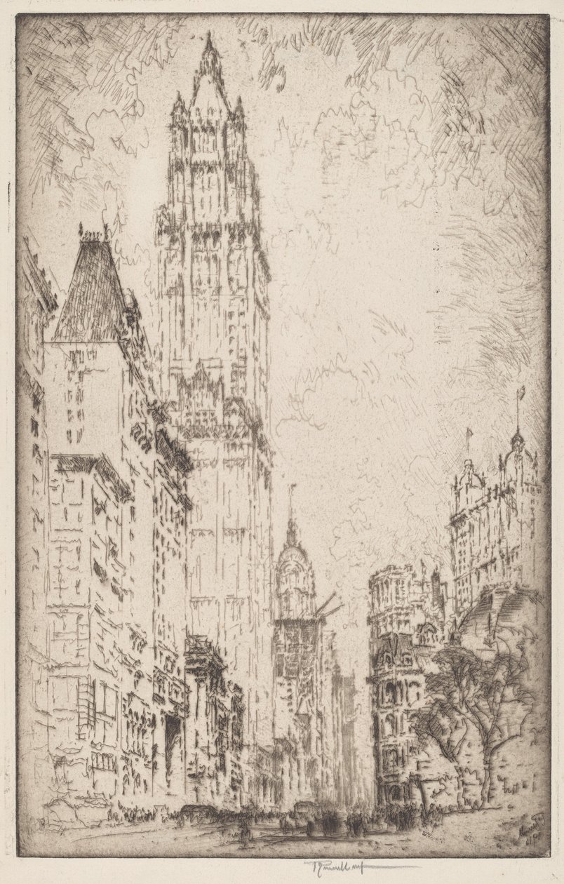 Le bâtiment Woolworth - Joseph Pennell