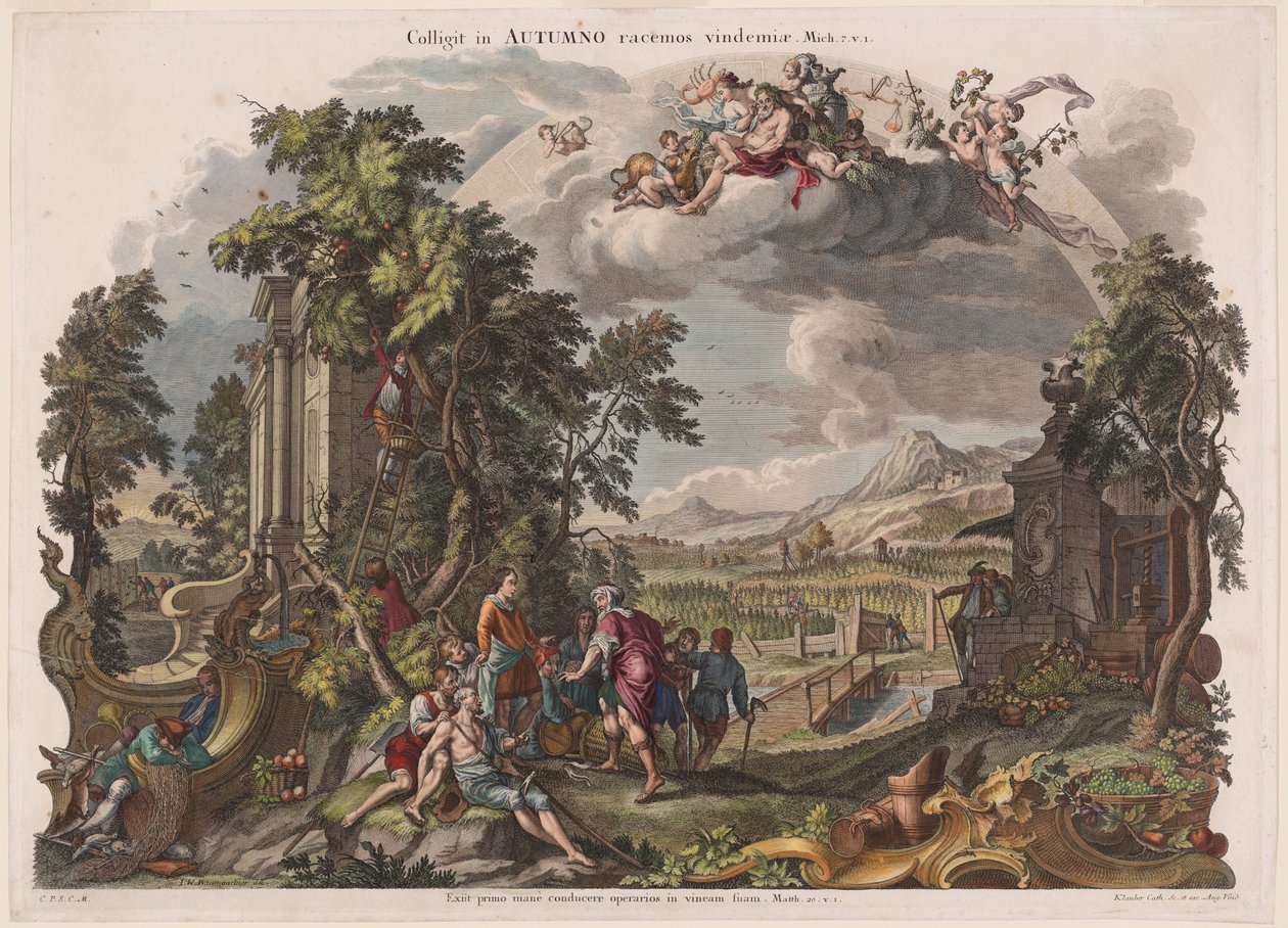 Automne - Joseph Sebastian Klauber, Johann Baptist Klauber, after Johann Wolfgang Baumgartner