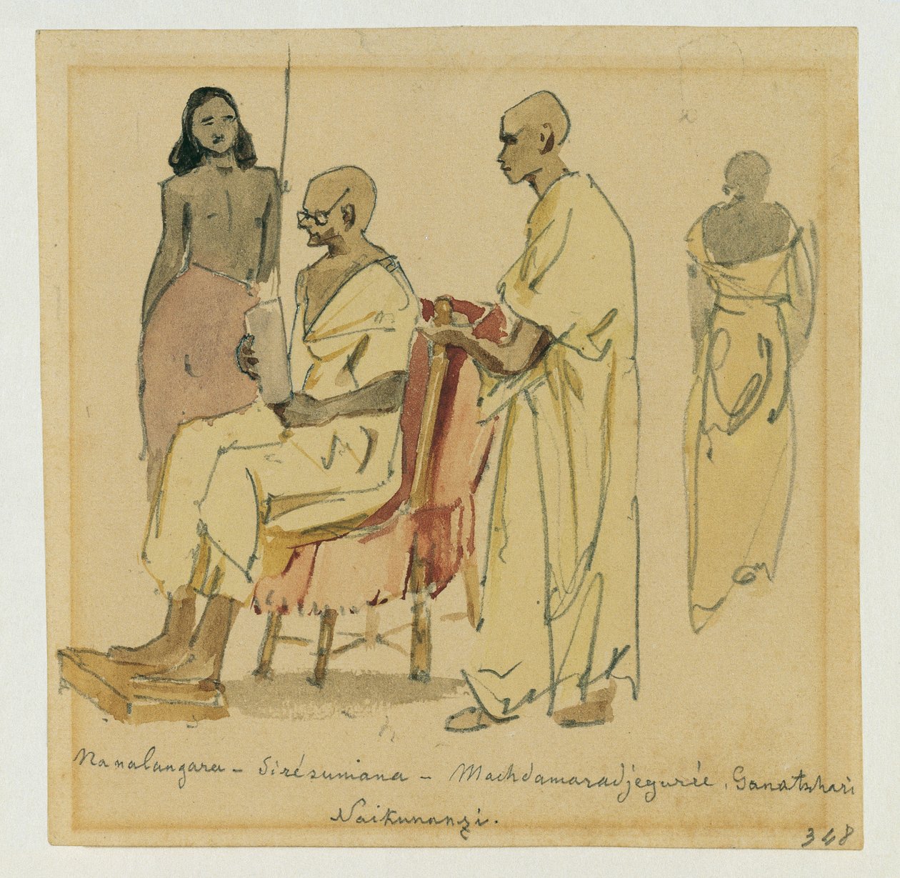 Grand prêtre bouddhiste avec assistance à Ceylan - Joseph Selleny