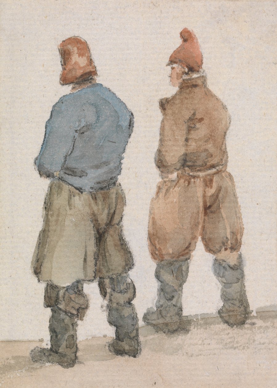 Deux pêcheurs vus de dos - Joseph Stannard
