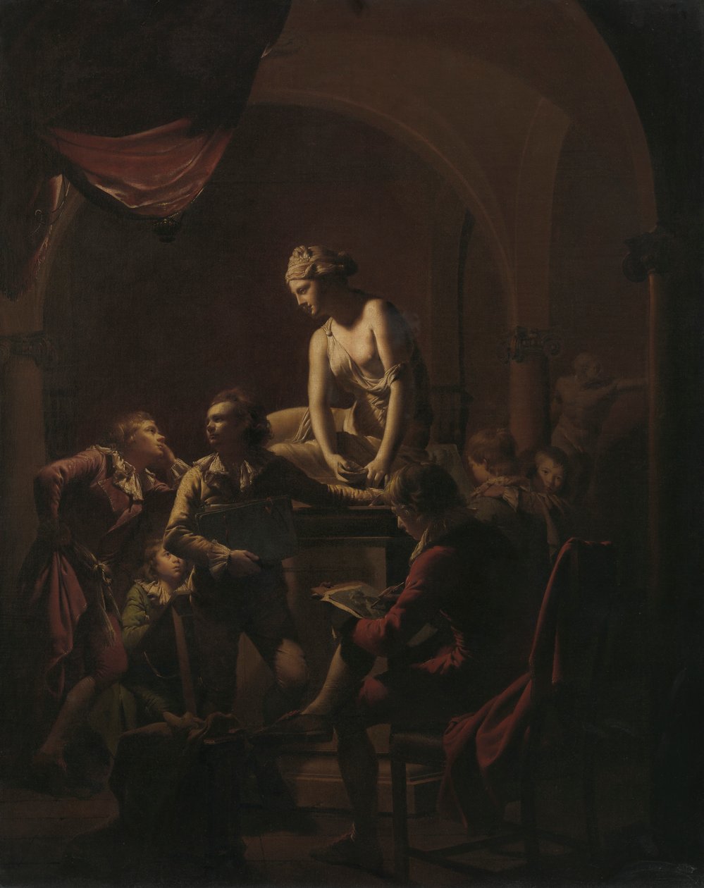 Académie à la lumière des lampes - Joseph Wright of Derby