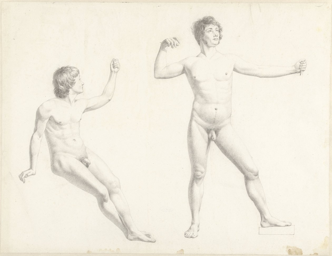 Deux études de nus masculins - Josephus Augustus Knip