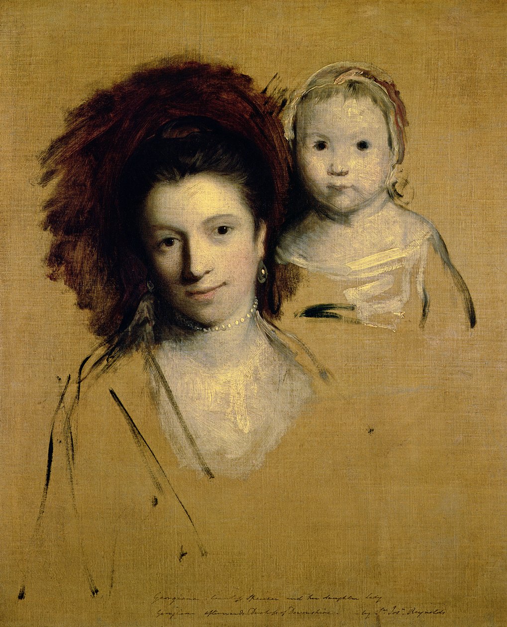 Georgiana, comtesse Spencer et sa fille Lady Georgiana, future duchesse de Devonshire, 1759 - Joshua Reynolds
