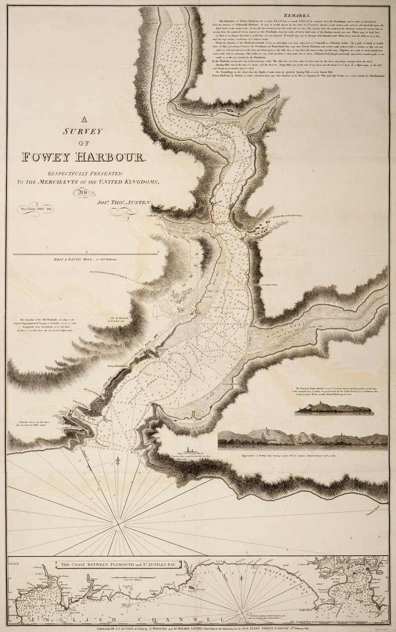 Un relevé du port de Fowey - Joshua Thomas Austen