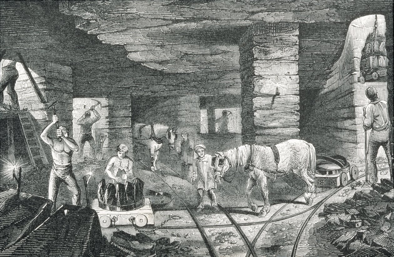 Mine de charbon anglaise tirée de 