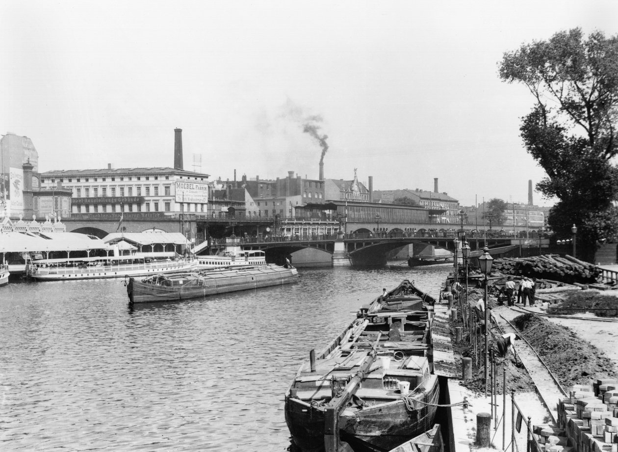 Vue de la rivière Spree, Berlin, vers 1910 - Jousset