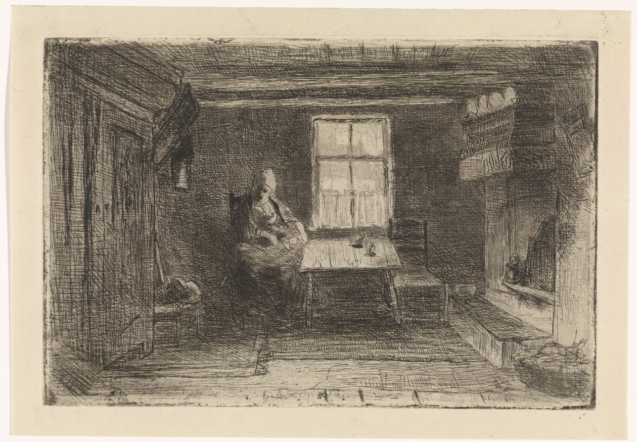 Intérieur avec mère et enfant - Jozef Israëls