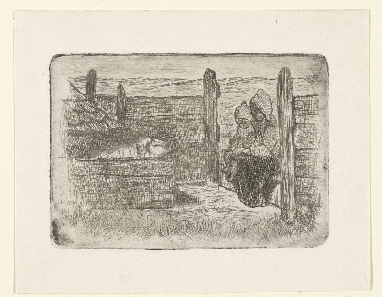 Enfants près de la porcherie - Jozef Israëls