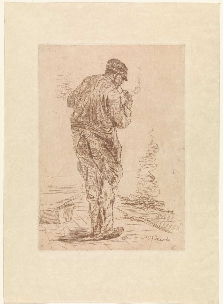 Homme fumant la pipe - Jozef Israëls