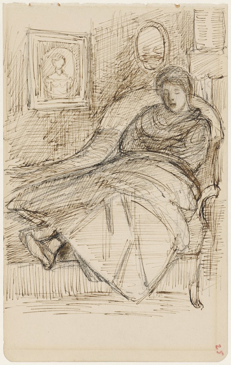 Femme endormie sur un canapé - Jozef Israëls