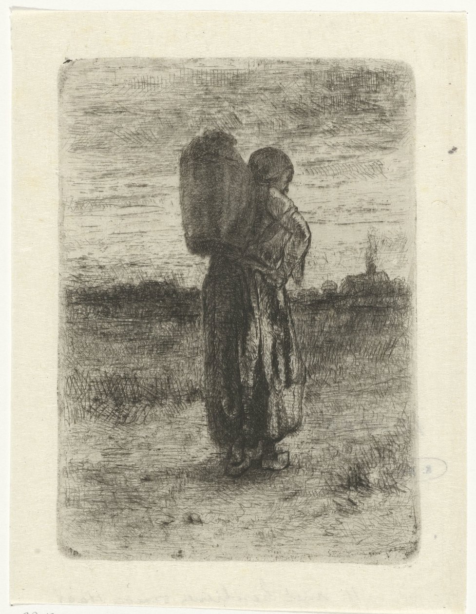 Femme avec un panier sur le dos - Jozef Israëls