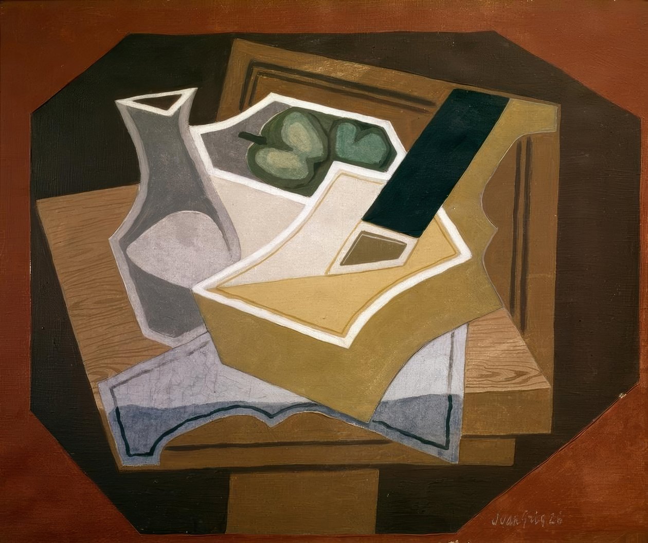 Guitare, pommes et carafe - Juan Gris