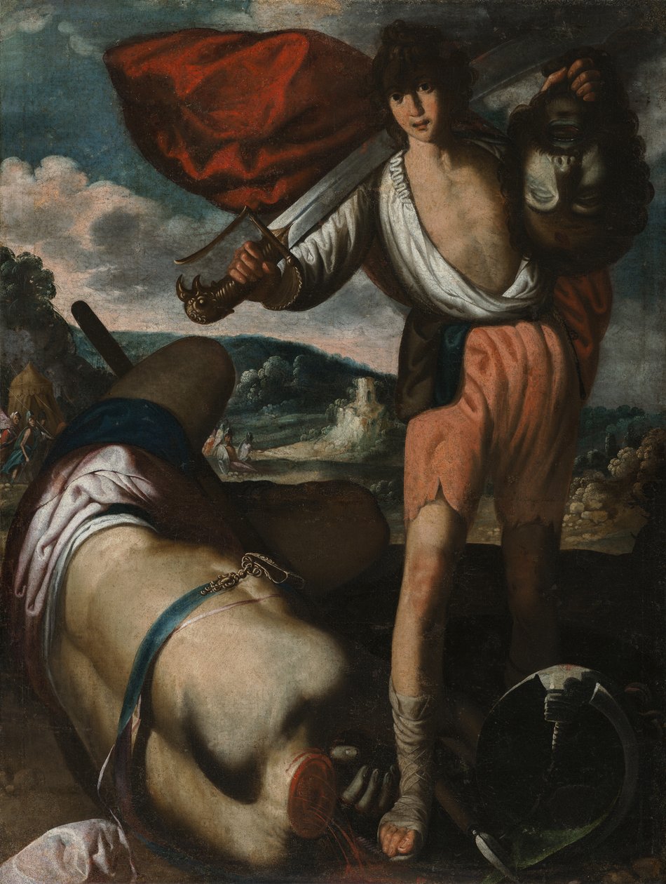 David promenant en triomphe la tête de Goliath - Juan Luis Zambrano