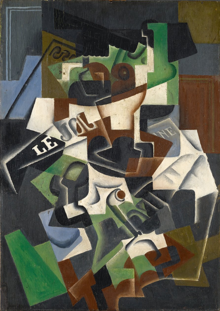 Bol de Fruits, Pipe et Journal - Juan Gris