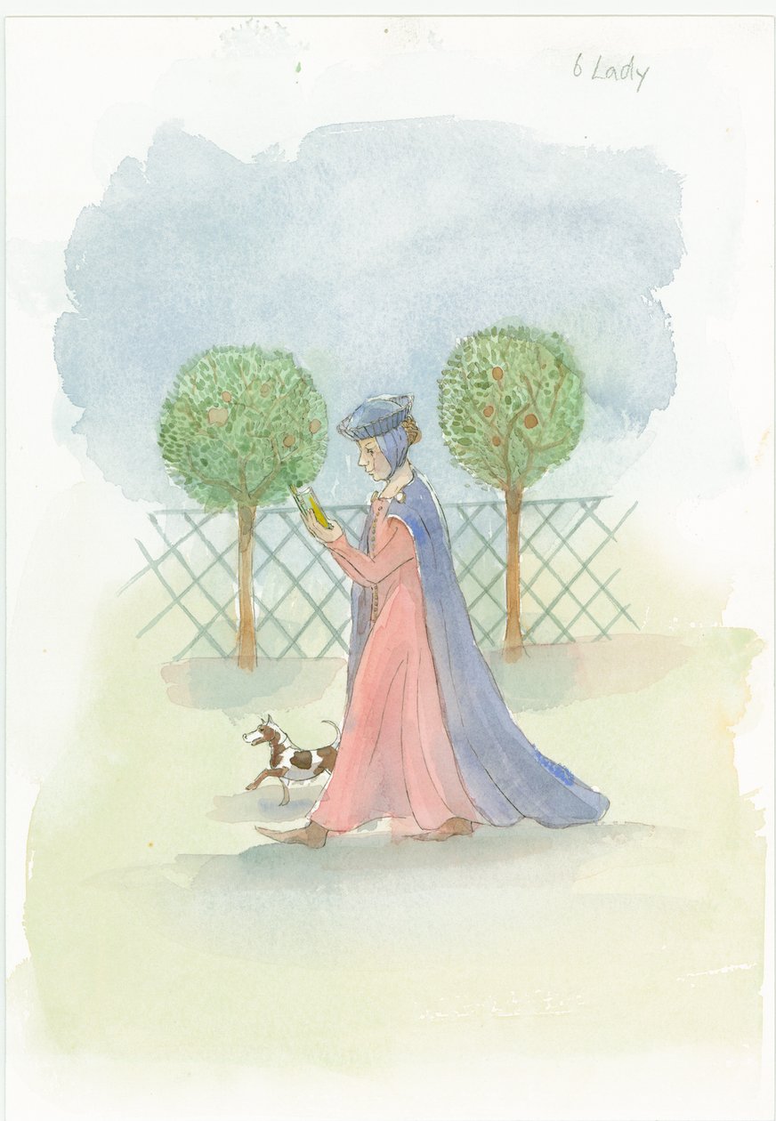 Une dame médiévale dans un jardin, 2004 - Judith Dobie