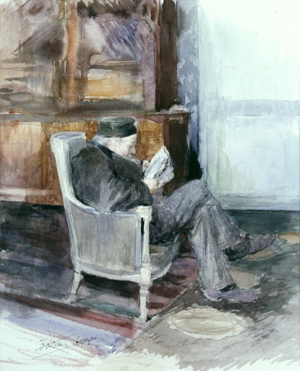 Vieil homme assis dans un fauteuil - Jules Bastien Lepage