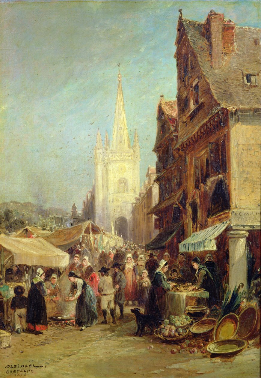 Marché à Hennebont - Jules Achille Noel