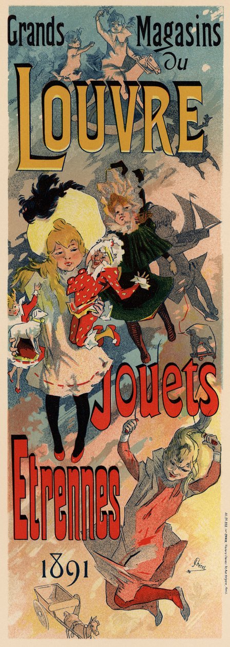Affiche des Magasins du Louvre, 1890 - Jules Cheret