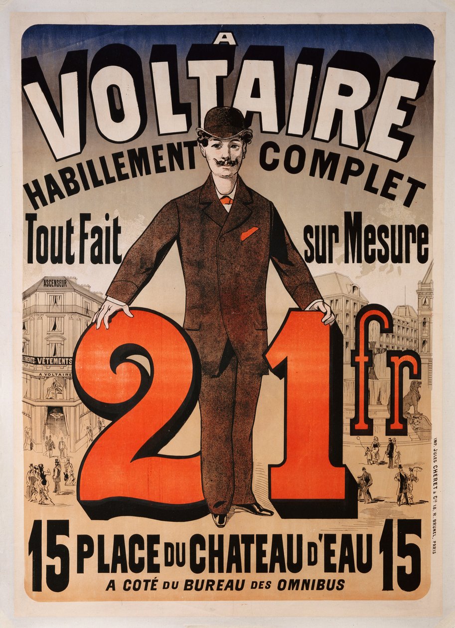 Affiche publicitaire "À Voltaire", c.1877 - Jules Cheret