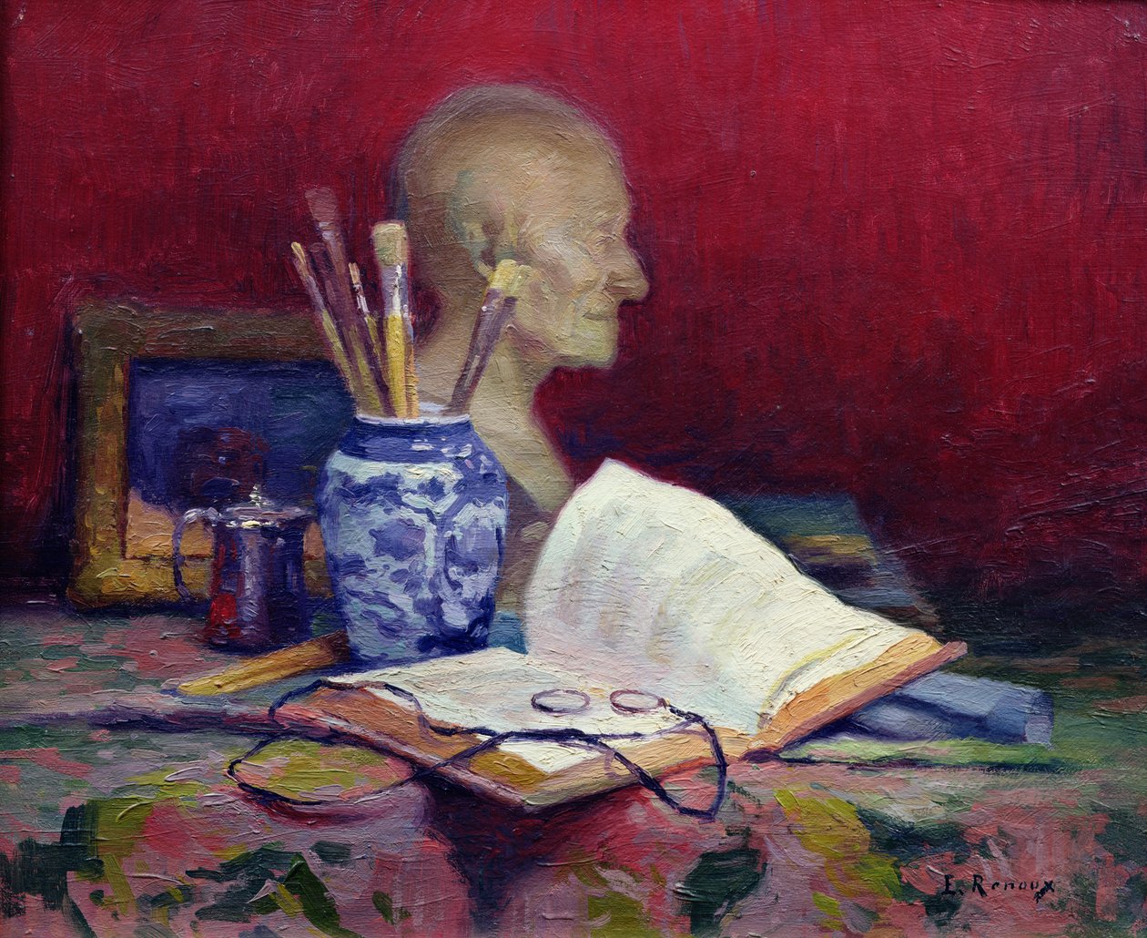 Nature morte avec tête de Voltaire - Jules Ernest Renoux
