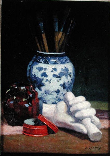 Nature morte avec un Vase Bleu - Jules Ernest Renoux