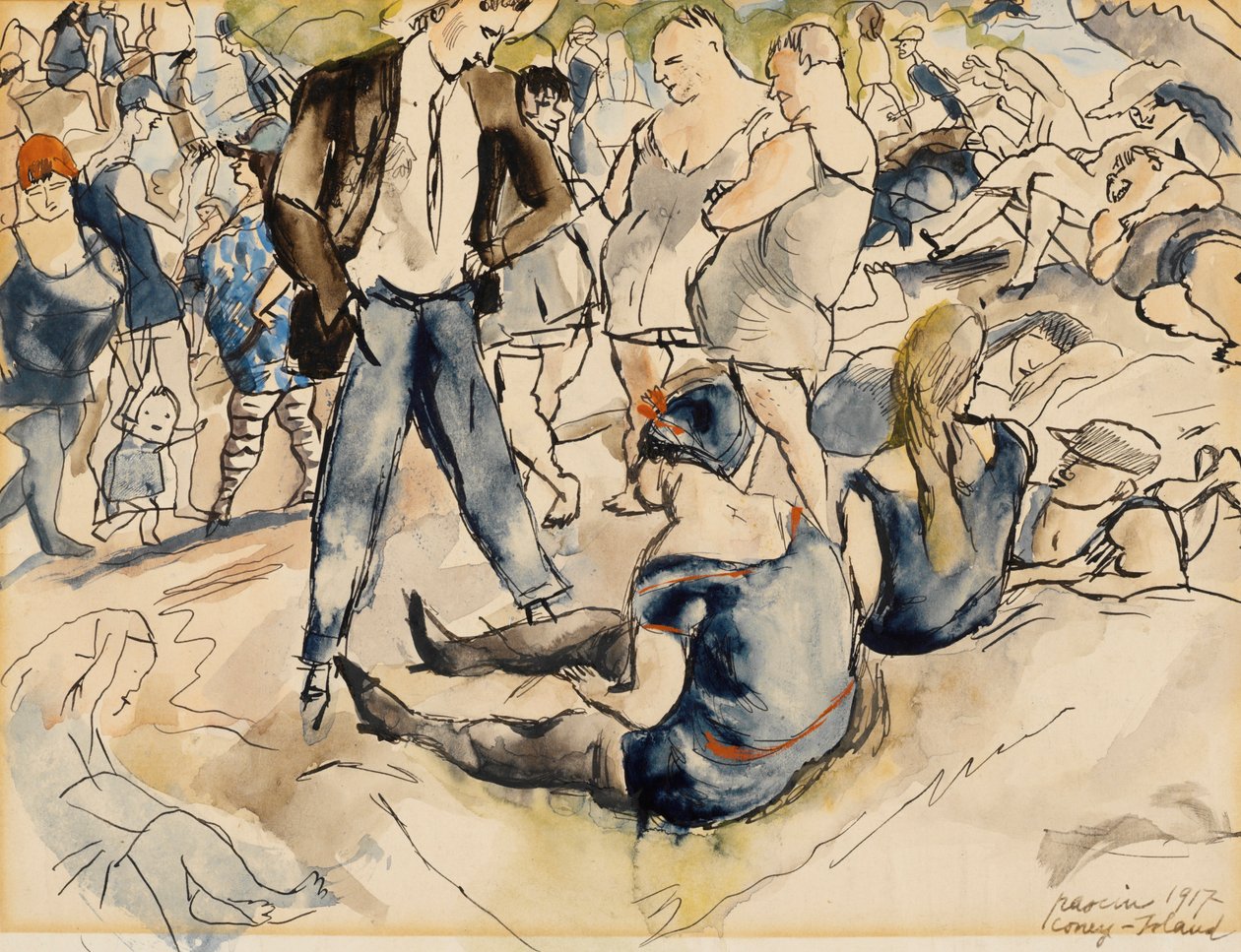 Figures sur la plage, Coney Island - Jules Pascin