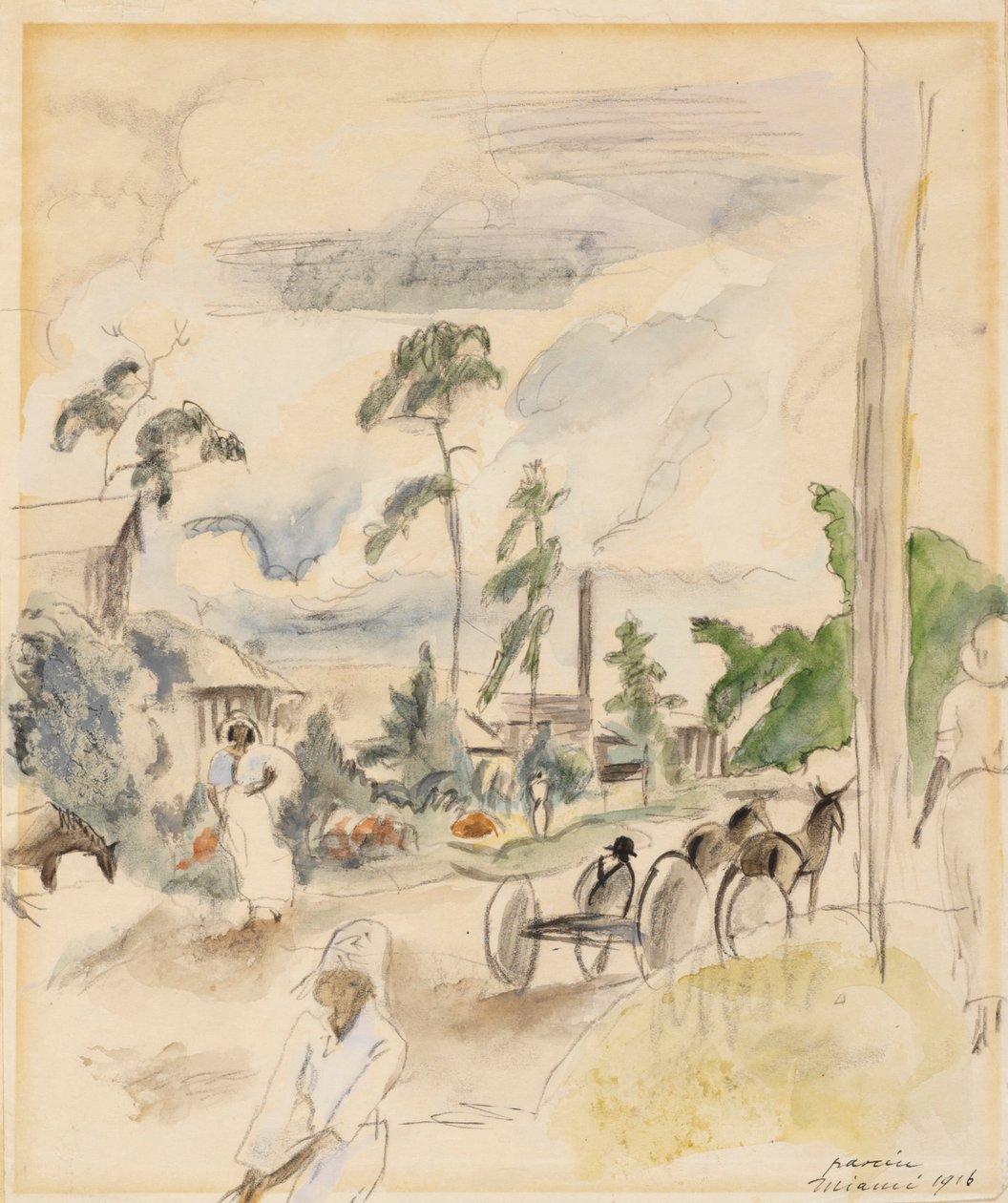 Paysage avec figures, Miami - Jules Pascin