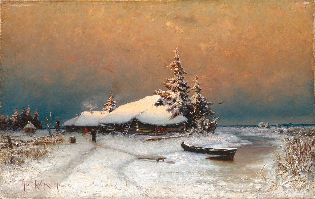 Coucher de soleil en hiver - Juli Julievich Klever