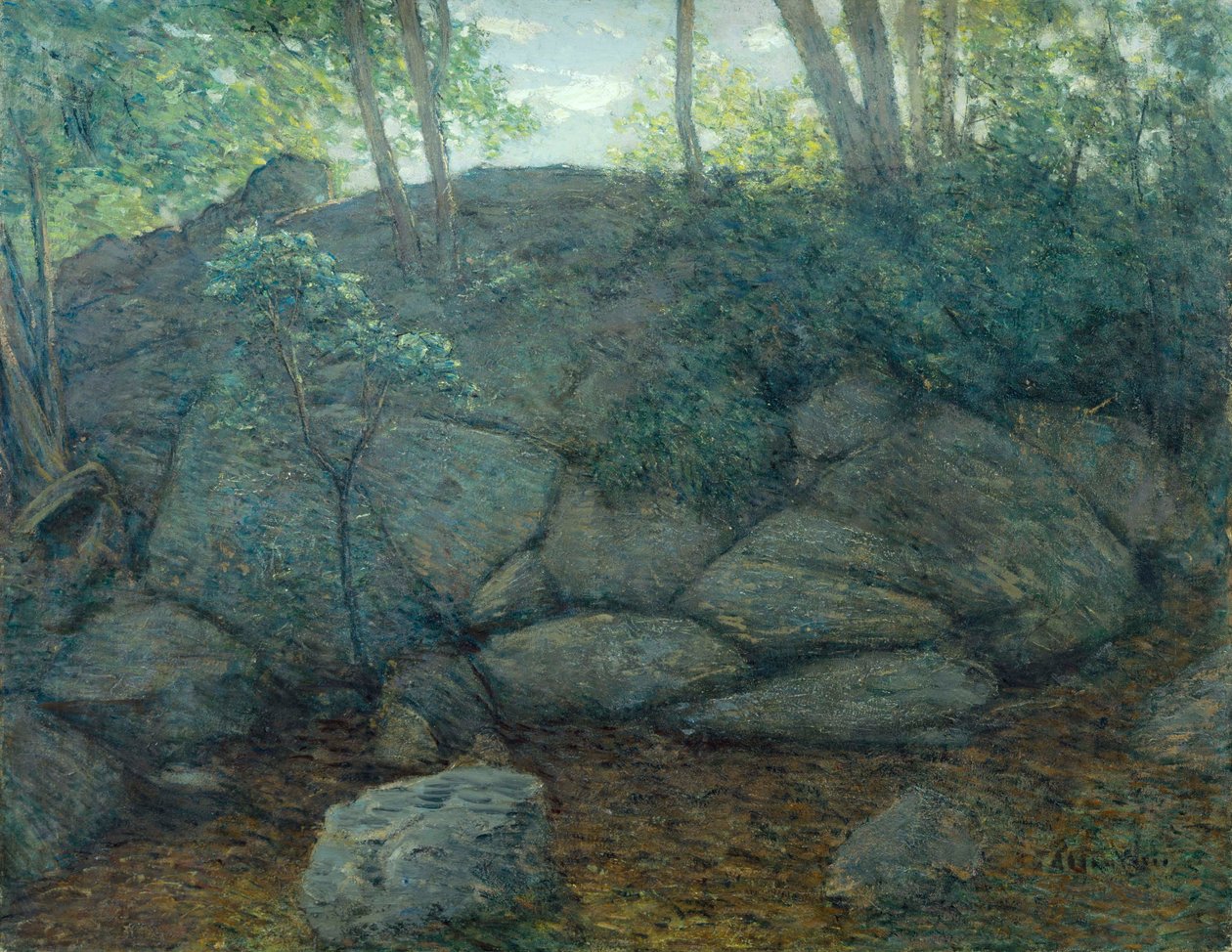 Rochers boisés - Julian Alden Weir