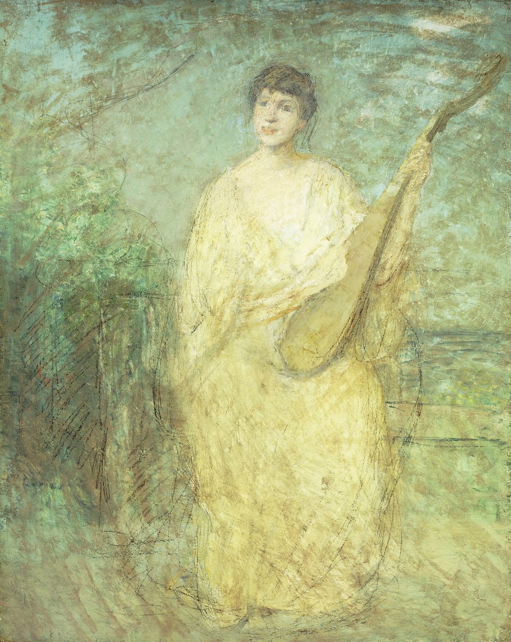 Modèle avec un luth - Julian Alden Weir